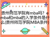 贵州师范学院有mba吗？emba和mba的入学条件是什么(贵州师范学院MBA条件)