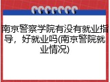 南京警察学院有没有就业指导，好就业吗(南京警院就业情况)