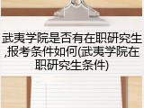 武夷学院是否有在职研究生,报考条件如何(武夷学院在职研究生条件)
