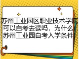苏州工业园区职业技术学院可以自考去读吗，为什么(苏州工业园自考入学条件)