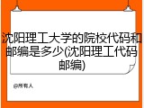 沈阳理工大学的院校代码和邮编是多少(沈阳理工代码邮编)