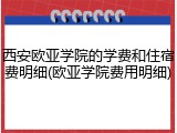 西安欧亚学院的学费和住宿费明细(欧亚学院费用明细)
