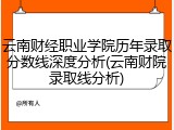 云南财经职业学院历年录取分数线深度分析(云南财院录取线分析)