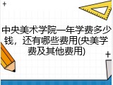中央美术学院一年学费多少钱，还有哪些费用(央美学费及其他费用)