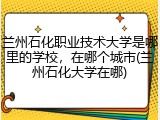 兰州石化职业技术大学是哪里的学校，在哪个城市(兰州石化大学在哪)