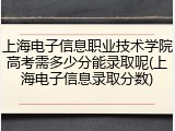 上海电子信息职业技术学院高考需多少分能录取呢(上海电子信息录取分数)