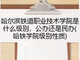 哈尔滨铁道职业技术学院是什么级别，公办还是民办(哈铁学院级别性质)