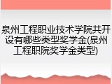 泉州工程职业技术学院共开设有哪些类型奖学金(泉州工程职院奖学金类型)