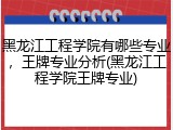 黑龙江工程学院有哪些专业，王牌专业分析(黑龙江工程学院王牌专业)