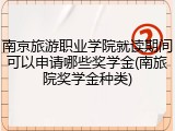 南京旅游职业学院就读期间可以申请哪些奖学金(南旅院奖学金种类)