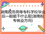 湖南税务高等专科学校毕业后一般能干什么呢(湖南税专就业方向)