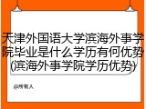 天津外国语大学滨海外事学院毕业是什么学历有何优势(滨海外事学院学历优势)