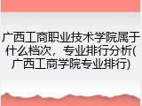 广西工商职业技术学院属于什么档次，专业排行分析(广西工商学院专业排行)