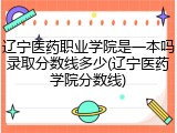辽宁医药职业学院是一本吗录取分数线多少(辽宁医药学院分数线)