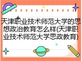 天津职业技术师范大学的思想政治教育怎么样(天津职业技术师范大学思政教育)