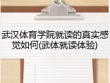 武汉体育学院就读的真实感觉如何(武体就读体验)