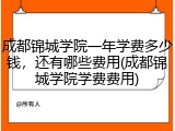 成都锦城学院一年学费多少钱，还有哪些费用(成都锦城学院学费费用)