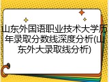 山东外国语职业技术大学历年录取分数线深度分析(山东外大录取线分析)