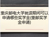 重庆邮电大学就读期间可以申请哪些奖学金(重邮奖学金申请)