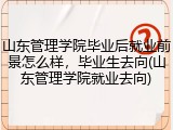山东管理学院毕业后就业前景怎么样，毕业生去向(山东管理学院就业去向)