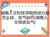 湖南人文科技学院师资力量怎么样，名气如何(湖南人文师资名气)