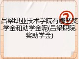吕梁职业技术学院有哪些奖学金和助学金呢(吕梁职院奖助学金)