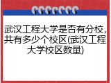 武汉工程大学是否有分校，共有多少个校区(武汉工程大学校区数量)