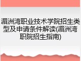 湄洲湾职业技术学院招生类型及申请条件解读(湄洲湾职院招生指南)
