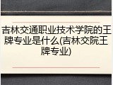 吉林交通职业技术学院的王牌专业是什么(吉林交院王牌专业)