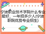 宁波职业技术学院什么专业最好，一年招多少人(宁波职院优势专业招生)