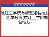 皖江工学院有哪些知名校友，简单分析(皖江工学院知名校友)