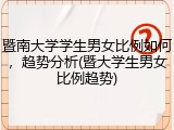 暨南大学学生男女比例如何，趋势分析(暨大学生男女比例趋势)