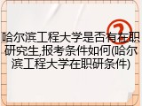 哈尔滨工程大学是否有在职研究生,报考条件如何(哈尔滨工程大学在职研条件)