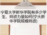 宁夏大学新华学院有多少学生，师资力量如何(宁大新华学院规模师资)