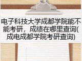 电子科技大学成都学院能不能考研，成绩在哪里查询(成电成都学院考研查询)