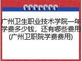 广州卫生职业技术学院一年学费多少钱，还有哪些费用(广州卫职院学费费用)