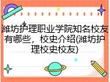 潍坊护理职业学院知名校友有哪些，校史介绍(潍坊护理校史校友)