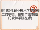 厦门软件职业技术学院是哪里的学校，在哪个城市(厦门软件学院在哪)