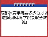 成都体育学院要多少分才能进(成都体育学院录取分数线)