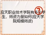 应天职业技术学院有多少学生，师资力量如何(应天学院规模师资)