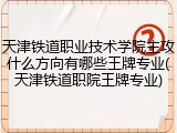 天津铁道职业技术学院主攻什么方向有哪些王牌专业(天津铁道职院王牌专业)