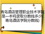 青岛酒店管理职业技术学院是一本吗录取分数线多少(青岛酒店学院分数线)