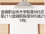 盘锦职业技术学院是985还是211(盘锦职院是985或211吗)