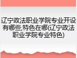 辽宁政法职业学院专业开设有哪些,特色在哪(辽宁政法职业学院专业特色)