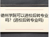德州学院可以进校后转专业吗？(进校后转专业吗)