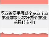 陕西警察学院哪个专业毕业就业前景比较好(警院就业前景佳专业)