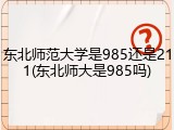 东北师范大学是985还是211(东北师大是985吗)