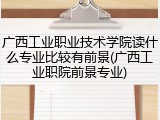 广西工业职业技术学院读什么专业比较有前景(广西工业职院前景专业)