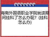 海南外国语职业学院就读期间挂科了怎么办呢？(挂科怎么办)