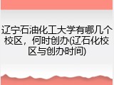 辽宁石油化工大学有哪几个校区，何时创办(辽石化校区与创办时间)